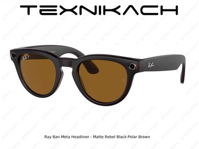 Yangi• RayBan Meta Headliner - Matte Rebel Black Polar Brown •Dastavka
