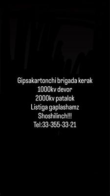Gipsakarton usta kerak