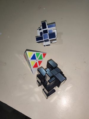 Зеркальные кубики Рубика, 3*3*3 (матовый+металлический)+pyraminx