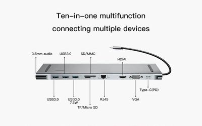 USB Hub Док станция Baseus 10 в 1