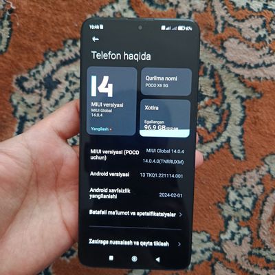 Poco x6 5G ideal holatda