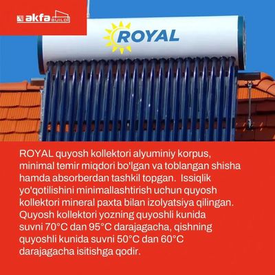Royal quyosh suv isitish panellari va kollektorlar