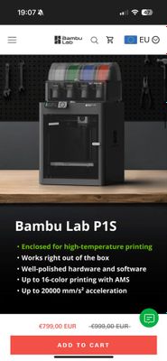 Bambu Lab P1S Combo — новый 3D-принтер в заводской упаковке