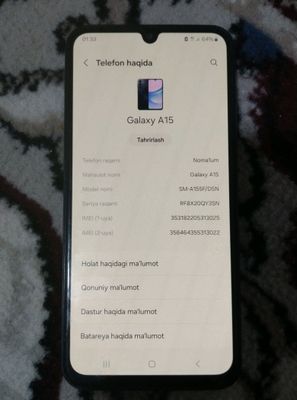 Samsung A15 sotiladi holati A'lo