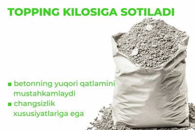 Quruq mustahkamlovchi topping beton pollar uchun sotiladi