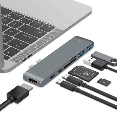 Type c , 1 ×7, usb 3.0 ,type c,hdmi,card reader, us,macbook,переходник