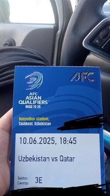 Узбекистан Катар 2 билета V.I.P