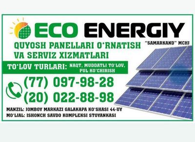 Quyosh panellari sotish va servis