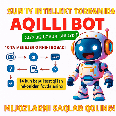 Biznesingiz uchun sotuvchi chat-bot