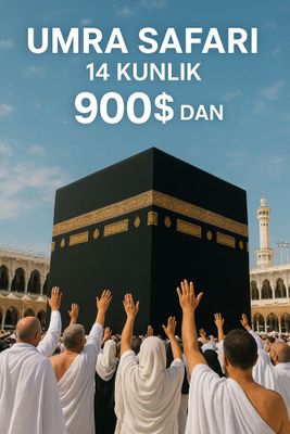 UMRA sentabr oyiga 900y.e. masofa birgina qaror!