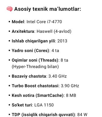 Keys Intel Core i7