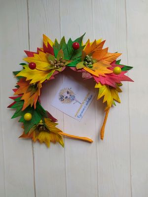 осенние ободки, заколки, броши