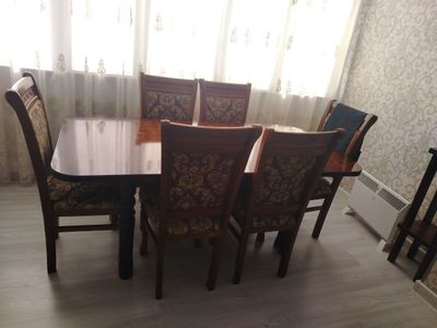 Стол стул 6 талик холати идеал янги мебелний
