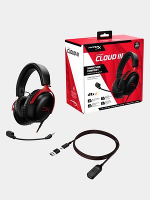 Hyper X cloud III игровая гапнитура, 53mm драйвер, 3.5/USB-C/USB-A LED