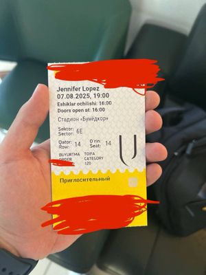 Билет на концерт Джениффер Лопез