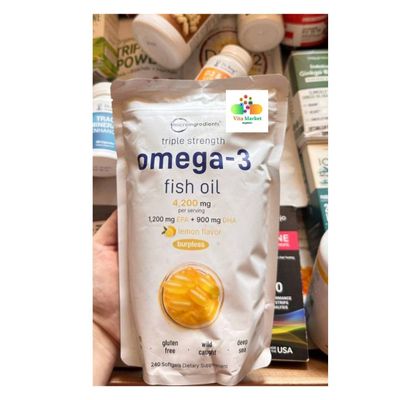 Triple Strength Omega-3 Fish Oil ,240 tali - 7 oyga yetadi