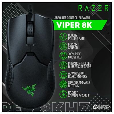 СКИДКА! RAZER VIPER 8K (в 8 раз быстрее) Проводная мышка/мышь DPI 20K