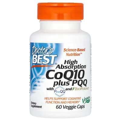 Коэнзим Q10, 100 мг, пирролохинолинхинон, 20 мг, коэнзим COQ10+PQQ