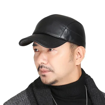 Мужская кепка шапка из натуральной кожи мужской та