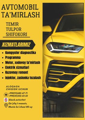 Avtoservice kompyuter diagnostika, motor xodovoy, elektrik