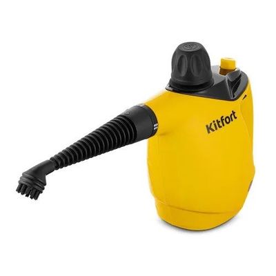 Kitfort КТ-9140-1 Пароочиститель, 7 насадок, желтый