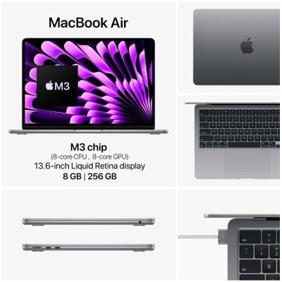 MacBook Air M3 13.6-inch 8/256GB Space Grey (2024)