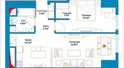 Nest One Коробка 59 м2 Ташкент Сити Центр