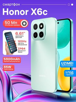 Optom Narxda Honor X6c 6/128GB moviy Smartfon/Telefon
