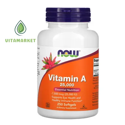 Витамин А-NOW Foods, Vitamin A, 25,000 IU, 250 Softgels