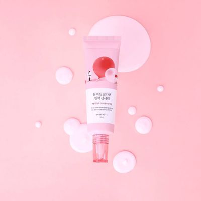 Солнцезащитная сыворотка Round Lab Camellia Deep Collagen Firming Sun Serum SPF50+ PA++++, 50 мл