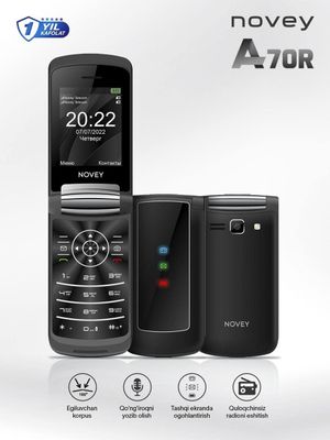 Novey A70R 2ta sim karta 1ta flesh karta 1yil garantiya