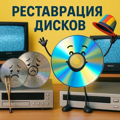 Реставрация DVD, CD дисков, оцифровка повреждённых кассет.