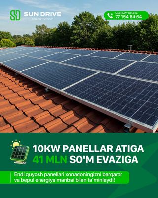 Quyosh panellarini o'rnatib berish xizmati