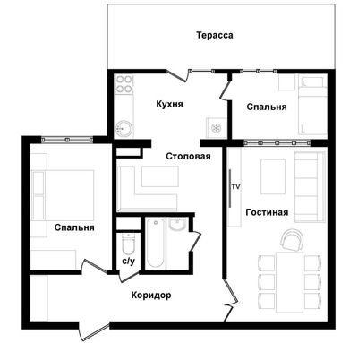 В Продаже Квартира 2в3 Комнатная 60 кв.м