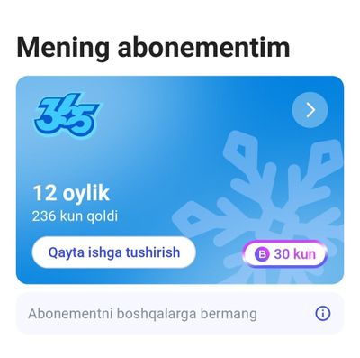 One Fit 9 oylik ta'rif