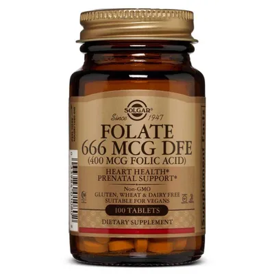 Фолиевая кислота Solgar Folic Acid 666мкг 400 mcg 100шт из Америки