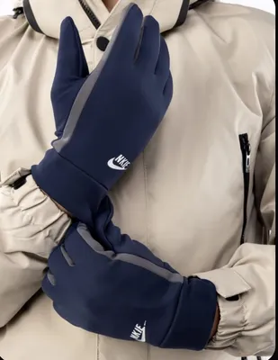 Мужские демисезонные спортивные перчатки в черном и синем цвете