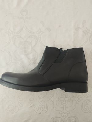 Меховые кожаные ботинки мужские