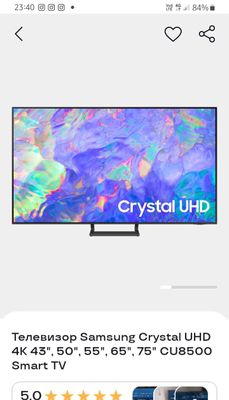 samsung cristal 50' smart TV class Vetnam original