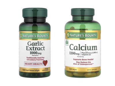 Natures Nature's Bounty Garlic Extract Calcium чеснок кальций калций
