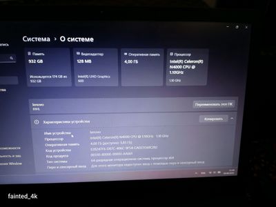 Lenovo noutbuk – Celeron N4000 / 4GB RAM / 1TB HDD