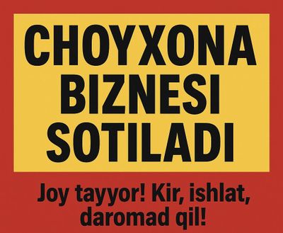 Tayyor biznes sotiladi йоки шериклик. Арзон аренда