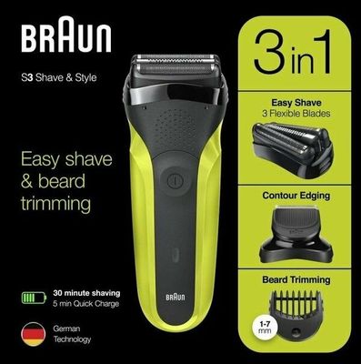 Электробритва Braun Series 3 Shave&Style 300bt Green + насадка-триммер