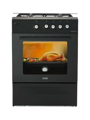 Газовая плита Apetito 01-G V1 — с духовым шкафом и черным матовым корпусом