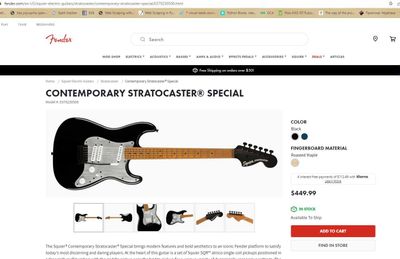 Продается новая электрогитара Fender Squier Contemporary stratocaster