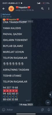 Ura transhiya qazish ishlarini qilamiz