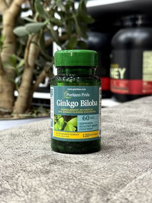 Puritan's Pride Ginkgo Biloba 60 mg, гинкго билоба.