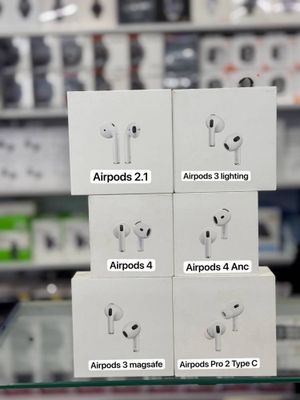 Airpods apple 2.1. 2 pro typce. 3 magsafe 3lighting 4anc 4 normal