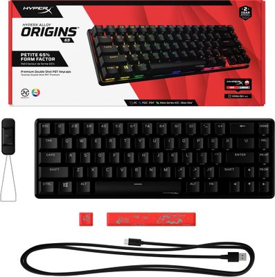 HyperX Alloy Origins 65 - 65% кейкапы РВТ, Алюминиевый корпус, механик