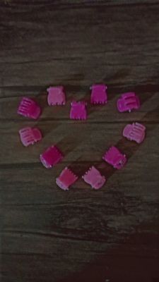 мини заколки 11 штук цвет нежно розовый и розовый